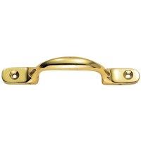 Loops Sash Window Bow Shaped Lift Handle 158 x 12mm 30mm Proj Polished Brass in Metallics
