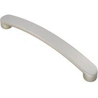 Loops Flat Fronted Bow Pull Handle 179 x 19mm 160mm Fixing Centres Satin Nickel in Metallics