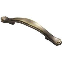 Loops Stepped Edge Cupboard Bow Pull Handle 76mm Fixing Centres Burnished Brass in Metallics