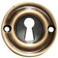 Loops 42mm Standard Keyhole Profile Escutcheon Rounded Ridge Polished Brass in Metallics