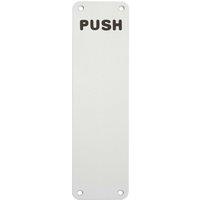 Loops Push Engraved Door Finger Plate 300 x 75mm Satin Anodised Aluminium