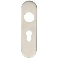 Loops PAIR Radius Lock Euro Cylinder Plate Cover 170 x 45 x 8mm Satin Steel in Metallics