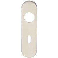 Loops PAIR Radius Standard Lock Handle Key Plates 170 x 45 x 8mm Satin Steel in Metallics