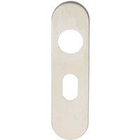 Loops PAIR Radius UK Oval Cylinder Plate Cover 170 x 45 x 8mm Satin Steel in Metallics