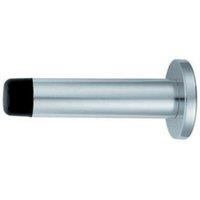 Loops Wall Mounted Doorstop Cylinder on Round Rose 72 x 16mm Polished Aluminium