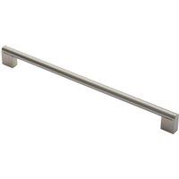 Loops Round Bar Pull Handle 360 x 14mm 320mm Fixing Centres Satin Nickel & Steel in Metallics