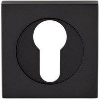Loops Square Euro Profile Escutcheon 52 x 52mm Concealed Fix Matt Black