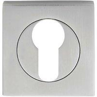 Loops Square Euro Profile Escutcheon 52 x 52mm Concealed Fix Satin Chrome