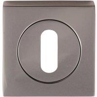 Loops Square Lock Profile Escutcheon 51 x 51mm Concealed Fix Black Nickel in Metallics