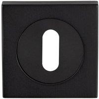 Loops Square Lock Profile Escutcheon 51 x 51mm Concealed Fix Matt Black