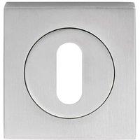 Loops Square Lock Profile Escutcheon 51 x 51mm Concealed Fix Satin Chrome