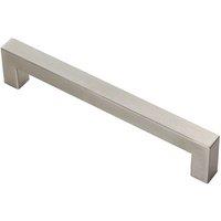 Loops Square Linear Block Pull Handle 174 x 14mm 160mm Fixing Centres Satin Steel in Metallics