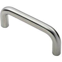 Loops Round D Bar Pull Handle 169 x 19mm 150mm Fixing Centres Satin Steel in Metallics