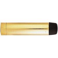 Loops Wall Mounted Rubber Tipped Doorstop Cylinder 71 x 16mm Polished Brass in Metallics