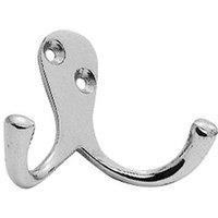 Loops Victorian One Piece Double Bathroom Robe Hook 26mm Projection Polished Chrome