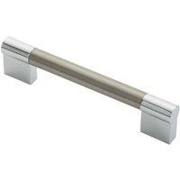 Loops Keyhole Bar Pull Handle 140 x 14mm 128mm Fixing Centres Satin Nickel & Chrome in Metallics