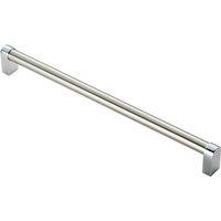 Loops Round Tube Pull Handle 336 x 16mm 320mm Fixing Centres Satin Nickel & Chrome in Metallics