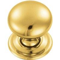 Loops Round Victorian Cupboard Door Knob 38mm Dia Polished Brass Cabinet Handle in Metallics