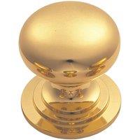 Loops Victorian Round Cupboard Door Knob 32mm Dia Polished Brass Cabinet Handle in Metallics
