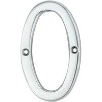 Loops Polished Chrome Door Number 0 75mm Height 4mm Depth House Numeral Plaque