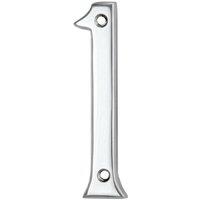 Loops Polished Chrome Door Number 1 75mm Height 4mm Depth House Numeral Plaque