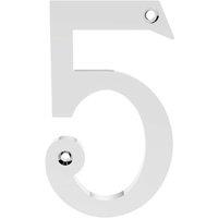 Loops Polished Chrome Door Number 5 75mm Height 4mm Depth House Numeral Plaque