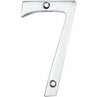 Loops Polished Chrome Door Number 7 75mm Height 4mm Depth House Numeral Plaque
