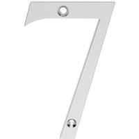 Loops Satin Chrome Door Number 7 75mm Height 4mm Depth House Numeral Plaque