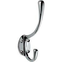Loops Victorian Hat & Coat Hook on Oval Backplate 64mm Projection Polished Chrome