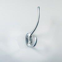 Loops Victorian Hat & Coat Hook on Oval Backplate 64mm Projection Satin Chrome
