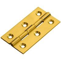 Loops PAIR 64 x 35 x 2mm Cabinet Hinge Polished Brass Small Cupboard Door in Metallics