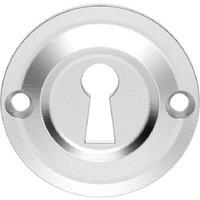 Loops 42mm Standard Keyhole Profile Escutcheon Rounded Ridge Satin Chrome