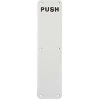 Loops Push Engraved Door Finger Plate 350 x 75mm Satin Anodised Aluminium