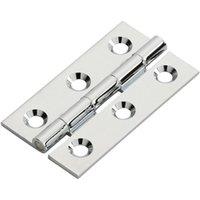 Loops PAIR 50 x 28 x 1.5mm Cabinet Hinge Polished Chrome Small Cupboard Door