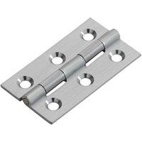 Loops PAIR 50 x 28 x 1.5mm Cabinet Hinge Satin Chrome Small Cupboard Door