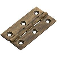 Loops PAIR 64 x 35 x 2mm Cabinet Hinge Antique Brass Small Cupboard Door in Metallics
