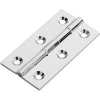 Loops PAIR 64 x 35 x 2mm Cabinet Hinge Polished Chrome Small Cupboard Door