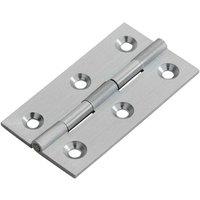Loops PAIR 64 x 35 x 2mm Cabinet Hinge Satin Chrome Small Cupboard Door