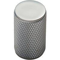 Loops Knurled Cylindrical Cupboard Door Knob 18mm Dia Chrome Cabinet Handle