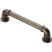 Loops Pipe Design Cabinet Pull Handle 128mm Fixing Centres 12mm Dia Pewter