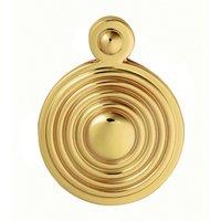 Loops 32mm Lock Profile Escutcheon Reeded Design Polished Brass Keyhole Cover in Metallics