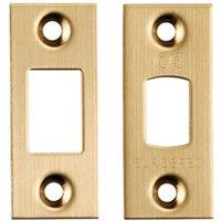 Loops Strike & Fixing Pack for Heavy Duty Tubular Deadbolt Square Forend Satin Brass in Metallics