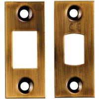 Loops Forend Strike & Fixing Pack Suitable for Tubular Deadbolt Antique Brass in Metallics