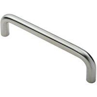 Loops Round D Bar Pull Handle 244 19mm 225mm Fixing Centres Satin Steel in Metallics