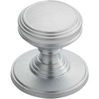 Loops Ringed Tiered Cupboard Door Knob 25mm Diameter Satin Chrome Cabinet Handle