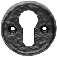 Loops 52mm Euro Profile Round Escutcheon Traditional Design Black Antique