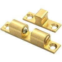 Loops Double Ball Roller Cupboard Catch 70 x 12.5mm 56mm Fixing Centres Self Colour