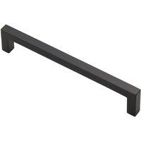 Loops Square Block Pull Handle 170 x 10mm 160mm Fixing Centres Matt Black