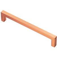 Loops Square Block Pull Handle 170 x 10mm 160mm Fixing Centres Satin Copper
