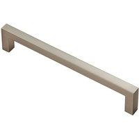 Loops Square Block Pull Handle 170 x 10mm 160mm Fixing Centres Satin Nickel in Metallics